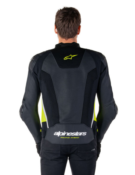 Blouson moto cuir racing Alpinestars Missile V3 Airflow Noir Jaune