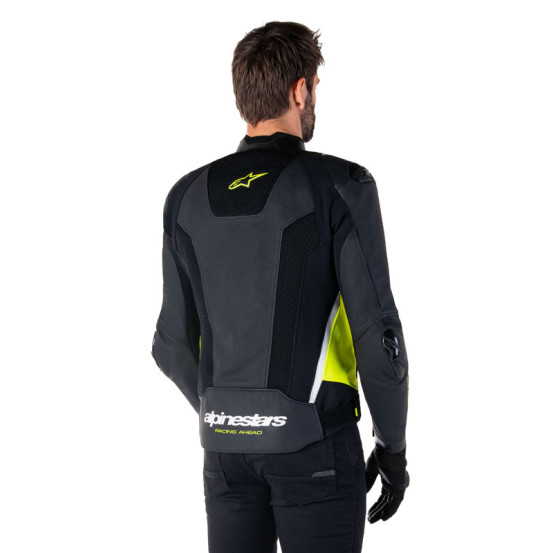 Blouson moto cuir racing Alpinestars Missile V3 Airflow Noir Jaune