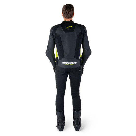Blouson moto cuir racing Alpinestars Missile V3 Airflow Noir Jaune