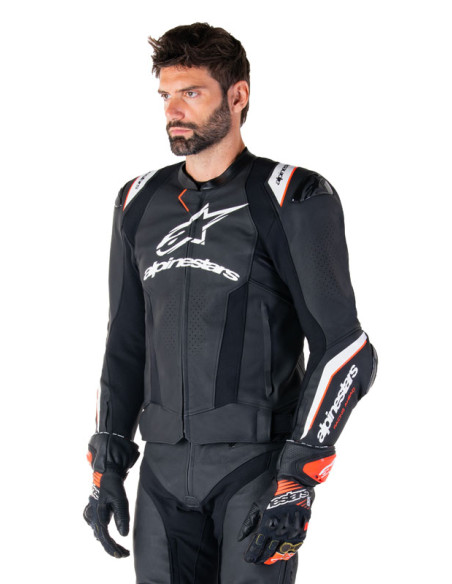 Blouson moto cuir racing Alpinestars Missile V3 Ignition Noir