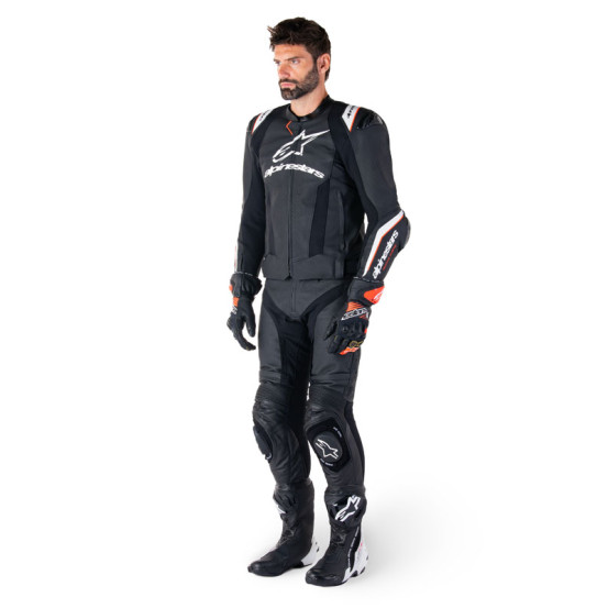 Blouson moto cuir racing Alpinestars Missile V3 Ignition Noir