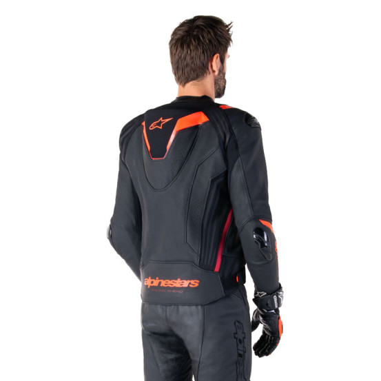 Blouson moto cuir racing Alpinestars Missile V3 Ignition Noir Rouge