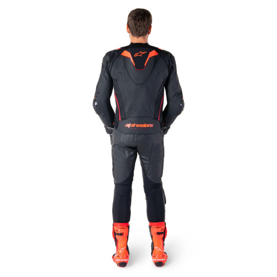 Blouson moto cuir racing Alpinestars Missile V3 Ignition Noir Rouge