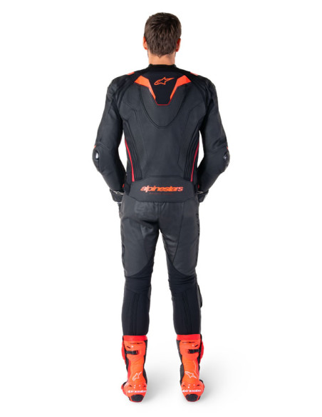 Blouson moto cuir racing Alpinestars Missile V3 Ignition Noir Rouge