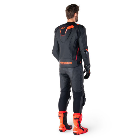 Blouson moto cuir racing Alpinestars Missile V3 Ignition Noir Rouge