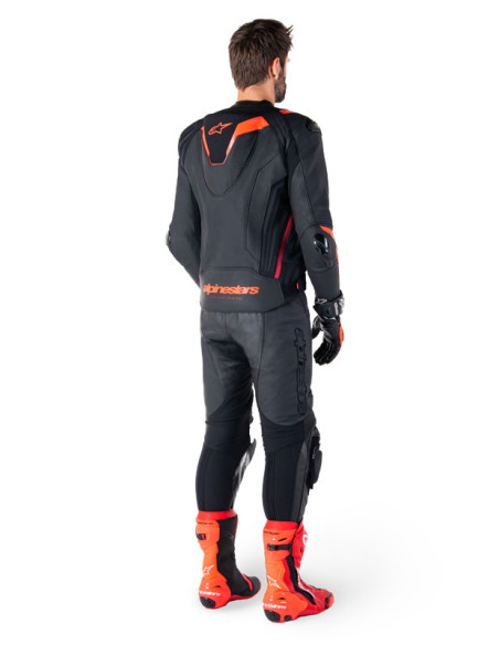 Blouson moto cuir racing Alpinestars Missile V3 Ignition Noir Rouge