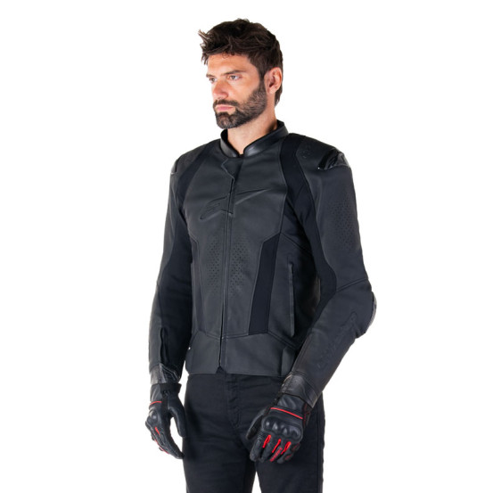 Blouson moto cuir racing Alpinestars Missile V3 Noir