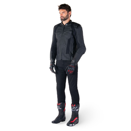 Blouson moto cuir racing Alpinestars Missile V3 Noir