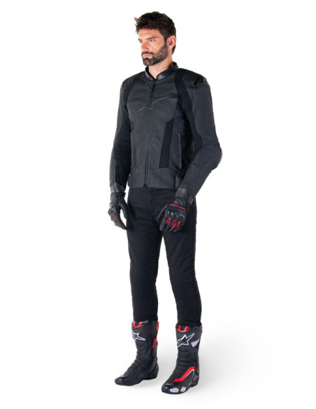 Blouson moto cuir racing Alpinestars Missile V3 Noir