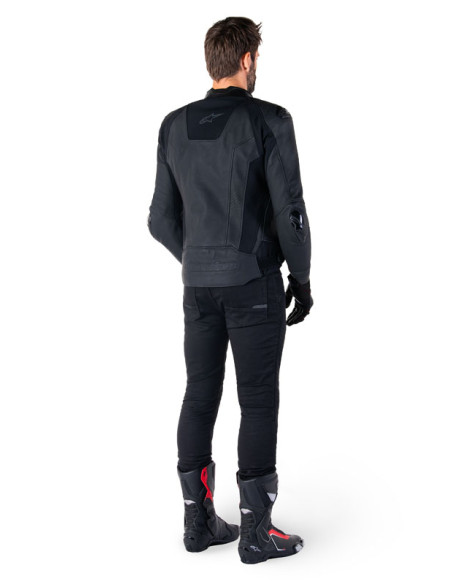 Blouson moto cuir racing Alpinestars Missile V3 Noir