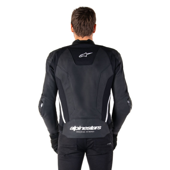 Blouson moto cuir racing Alpinestars Missile V3 Noir Blanc
