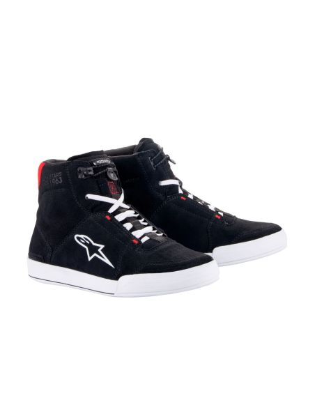 Baskets moto Alpinestars Chrome Noir Blanc Rouge