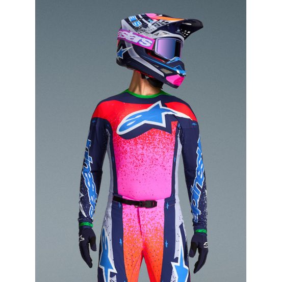 Maillot cross Alpinestars Supertech édition limitée Records - Multicouleur