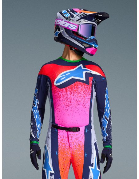 Maillot cross Alpinestars Supertech édition limitée Records - Multicouleur