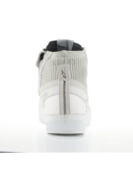 Baskets moto femme Alpinestars Stella Stated Podium Blanc Gris Clair