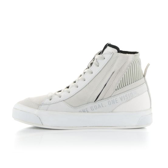 Baskets moto femme Alpinestars Stella Stated Podium Blanc Gris Clair