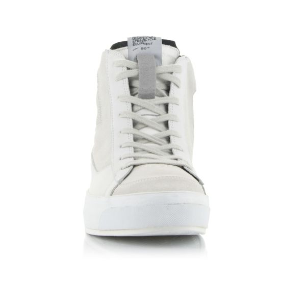 Baskets moto femme Alpinestars Stella Stated Podium Blanc Gris Clair