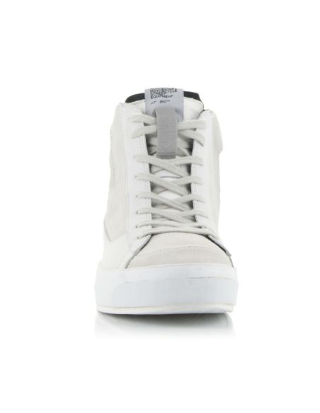 Baskets moto femme Alpinestars Stella Stated Podium Blanc Gris Clair
