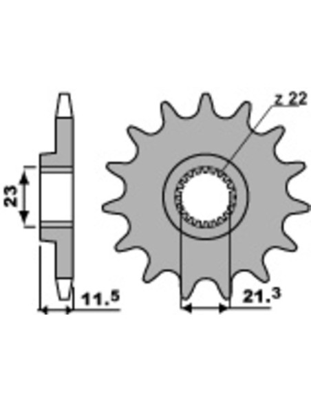 Pignon Acier PBR 250 TT-R 1999-2006