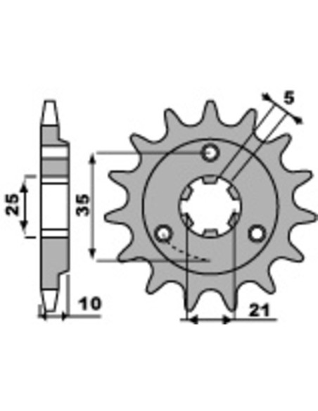 Pignon Acier PBR SUZUKI 650 DR SE 1996-2004