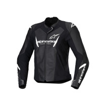 Blouson moto femme cuir racing Alpinestars Stella Faster V3 Noir Blanc