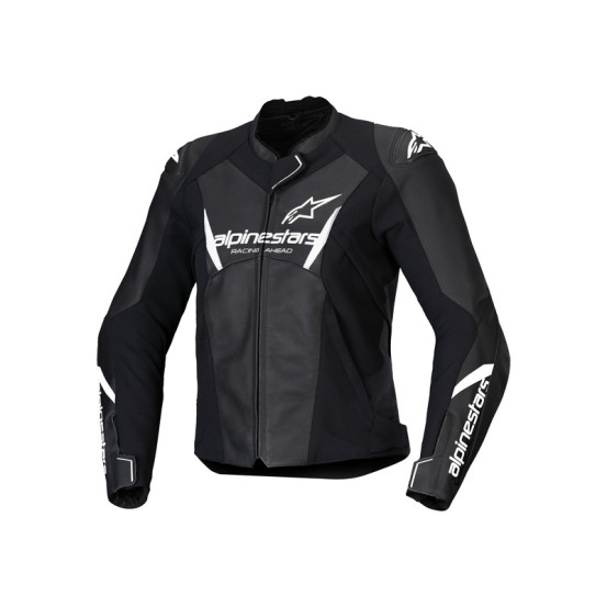Blouson moto femme cuir racing Alpinestars Stella Faster V3 Noir Blanc
