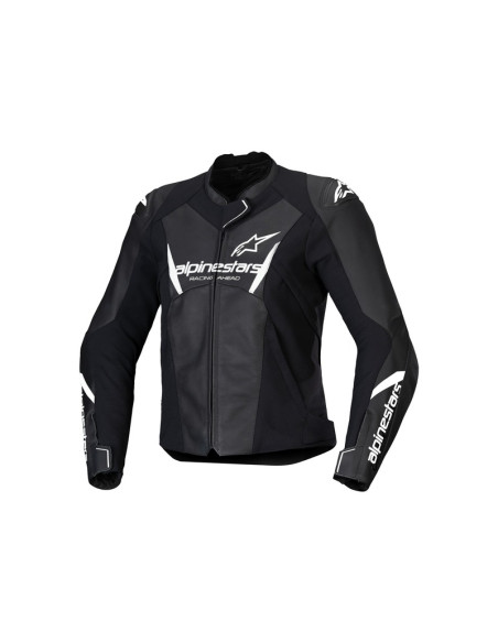 Blouson moto femme cuir racing Alpinestars Stella Faster V3 Noir Blanc