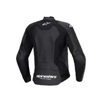 Blouson moto femme cuir racing Alpinestars Stella Faster V3 Noir Blanc 2