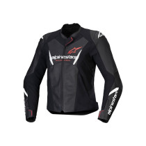 Blouson moto femme cuir racing Alpinestars Stella Faster V3 Noir Blanc Rouge