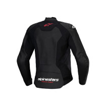 Blouson moto femme cuir racing Alpinestars Stella Faster V3 Noir Blanc Rouge 2