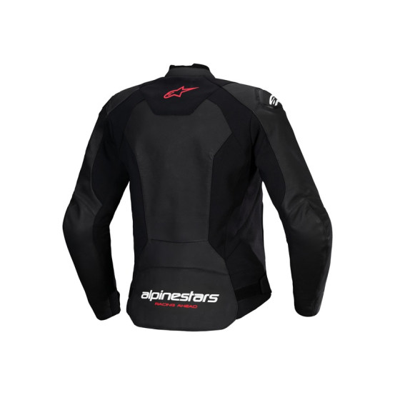 Blouson moto femme cuir racing Alpinestars Stella Faster V3 Noir Blanc Rouge