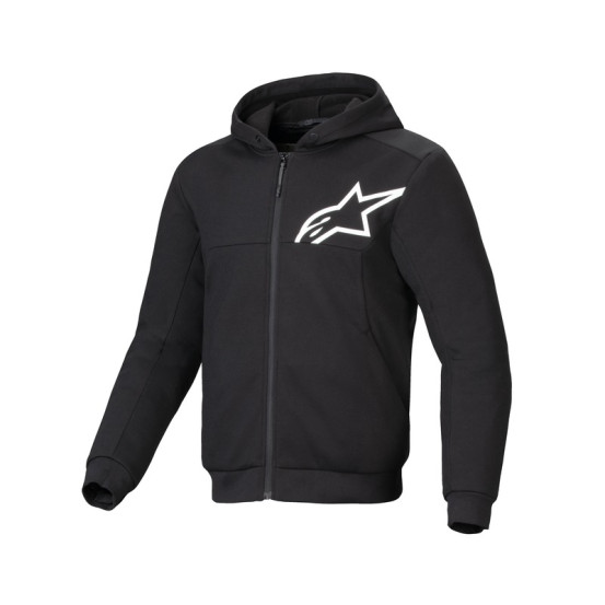 Sweat moto Alpinestars Chrome V2 Sport Hoodie Noir Blanc