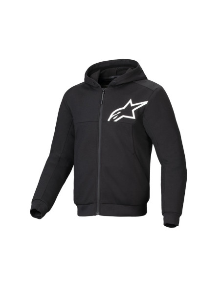 Sweat moto Alpinestars Chrome V2 Sport Hoodie Noir Blanc