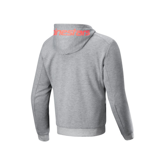 Sweat moto Alpinestars Chrome V2 Sport Hoodie Gris Fluo Rouge