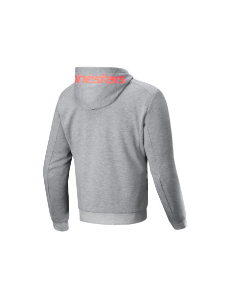 Sweat moto Alpinestars Chrome V2 Sport Hoodie Gris Fluo Rouge