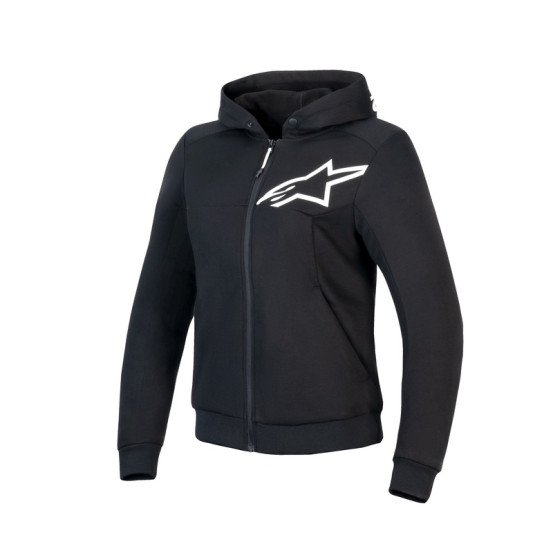 Sweat moto femme Alpinestars Stella Chrome V2 Sport Noir Blanc