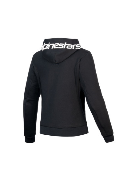 Sweat moto femme Alpinestars Stella Chrome V2 Sport Noir Blanc