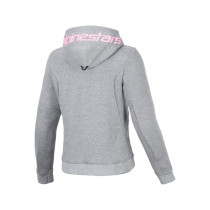 Sweat moto femme Alpinestars Stella Chrome V2 Sport Gris Heather Rose Fluo 2