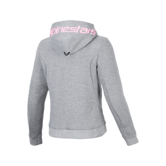 Sweat moto femme Alpinestars Stella Chrome V2 Sport Gris Heather Rose Fluo