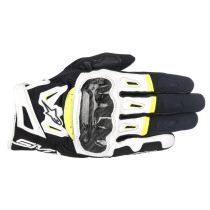 Gants moto racing Alpinestars SMX-2 Air Carbon V2 Noir Blanc Jaune Fluo
