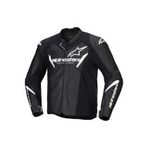 Blouson moto cuir racing Alpinestars Faster V3 Noir Blanc