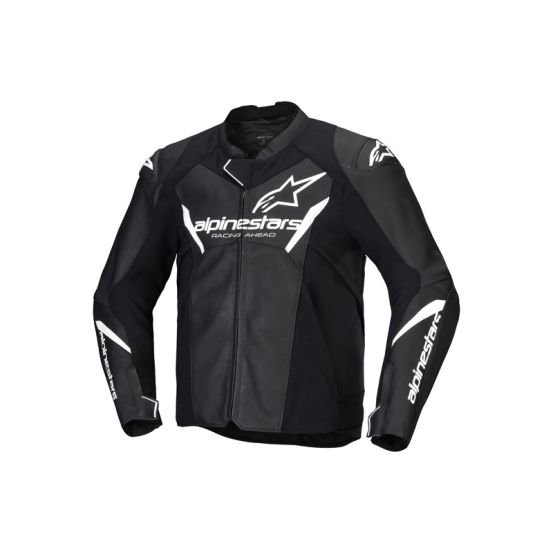 Blouson moto cuir racing Alpinestars Faster V3 Noir Blanc