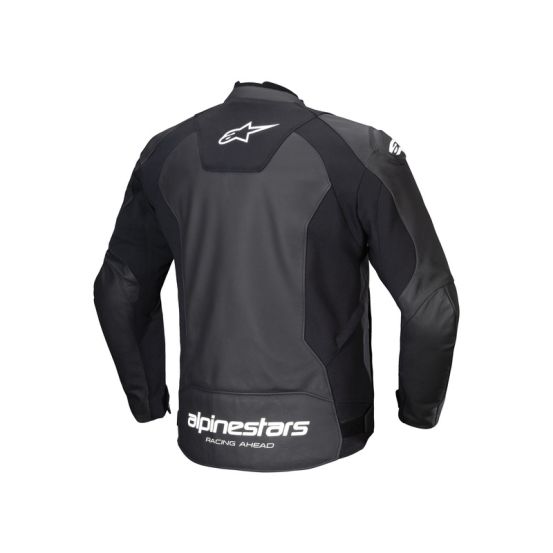 Blouson moto cuir racing Alpinestars Faster V3 Noir Blanc