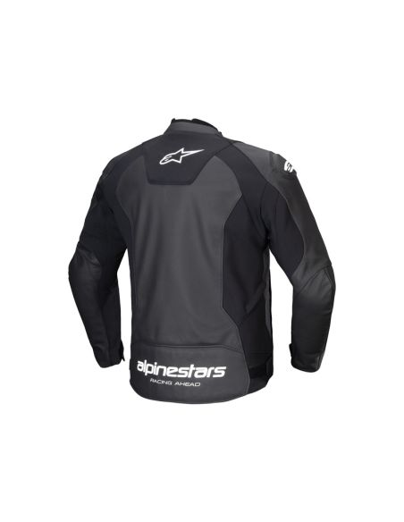 Blouson moto cuir racing Alpinestars Faster V3 Noir Blanc