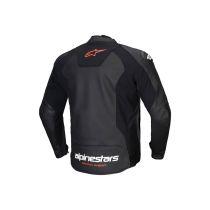 Blouson moto cuir racing Alpinestars Faster V3 Noir Rouge Fluo 2