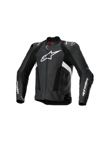 Blouson moto cuir racing Alpinestars Missile V3 Airflow Noir Blanc