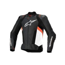 Blouson moto cuir racing Alpinestars Missile V3 Airflow Noir Blanc Rouge
