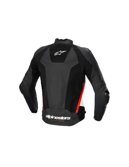 Blouson moto cuir racing Alpinestars Missile V3 Airflow Noir Blanc Rouge