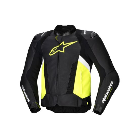 Blouson moto cuir racing Alpinestars Missile V3 Airflow Noir Jaune