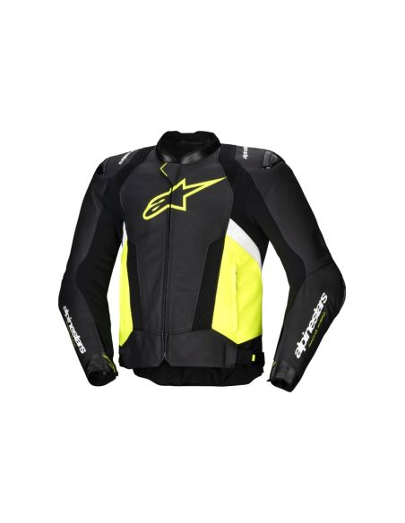 Blouson moto cuir racing Alpinestars Missile V3 Airflow Noir Jaune